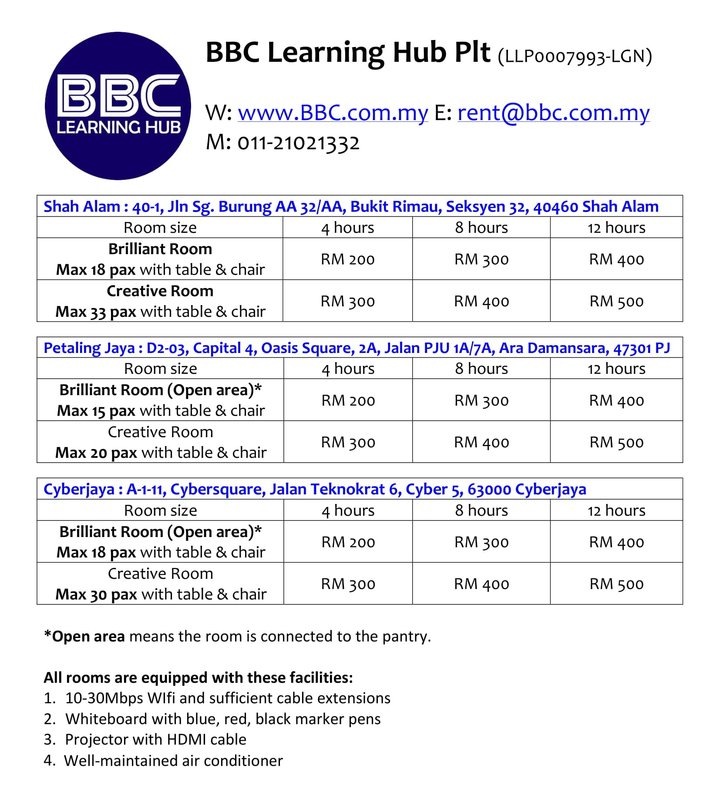 BBC Learning Hub Room Rental